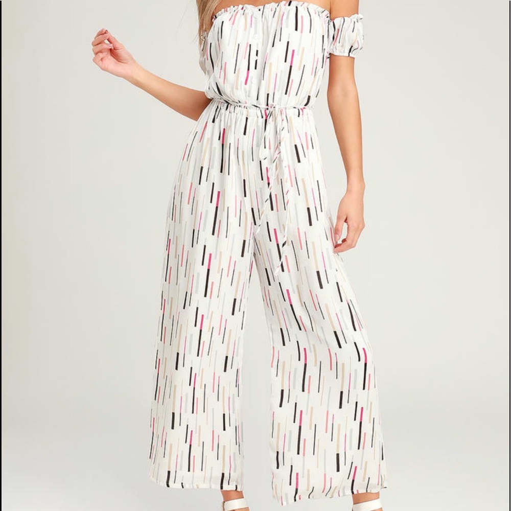 LULUS Off the shoulder Jumpsuit!